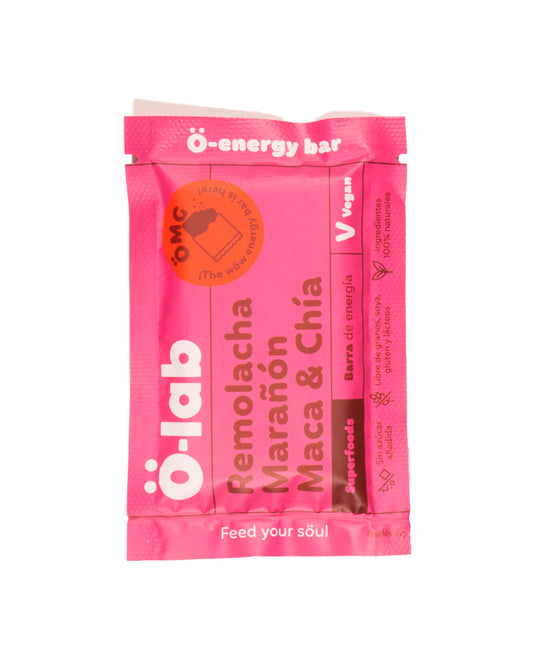 Barra de proteína remolacha, marañon, maca & chía O-lab 50 gr