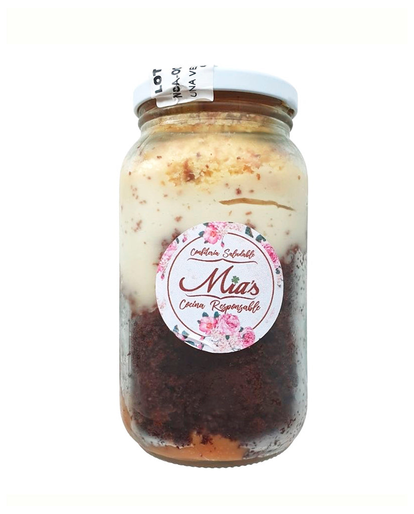 Bolo de pote grande vainilla chocolate con arequipe Mias 500 gr