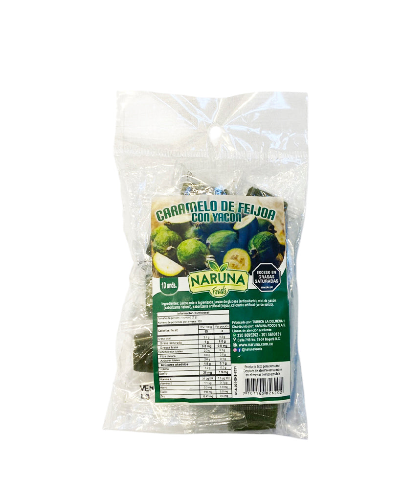 Caramelo de feijoa con yacon Naruna 10 unds