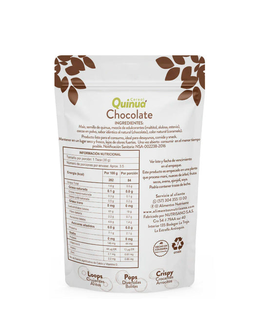 Cereal quinua loops chocolate Nutrisano 100 gr