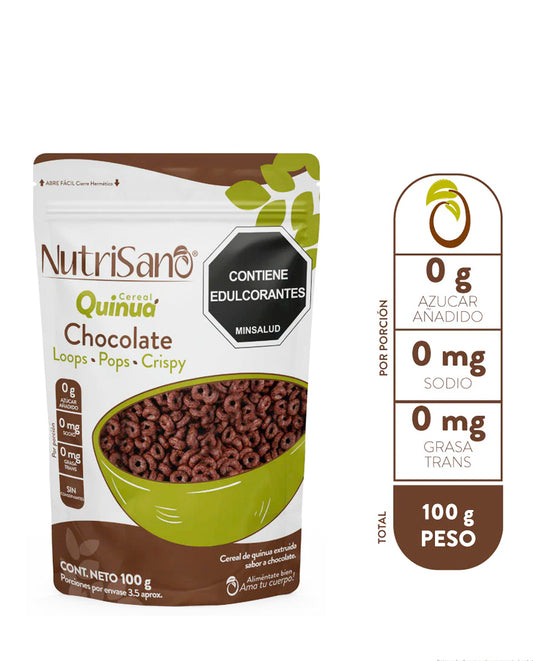 Cereal quinua loops chocolate Nutrisano 100 gr