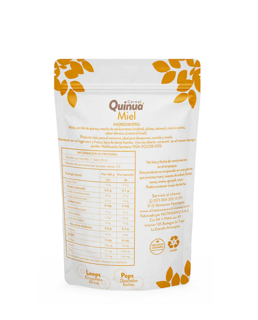 Cereal quinua loops miel Nutrisano 100 gr