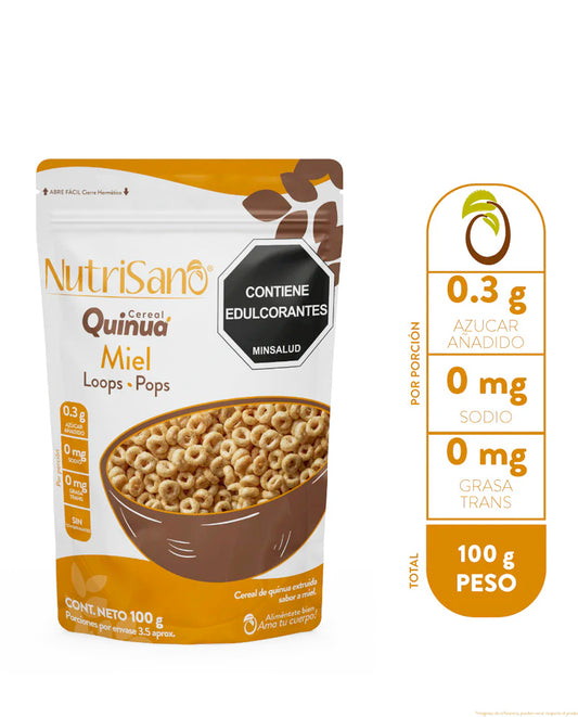 Cereal quinua loops miel Nutrisano 100 gr
