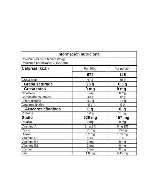 Chocolate oscuro con caramelo salado 70% cacao Chacha 70 gr