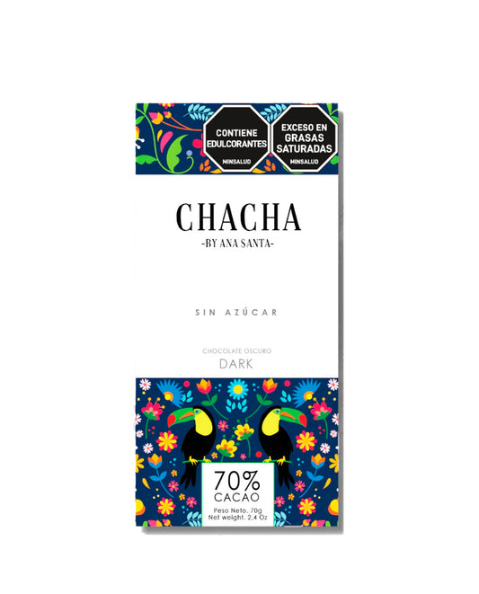 Chocolate oscuro dark 70% cacao Chacha 70 gr