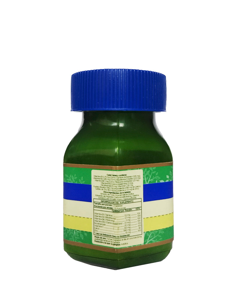 omplejo B + Vitamina C + Calcio + Zinc Botanitas 30 tabletas