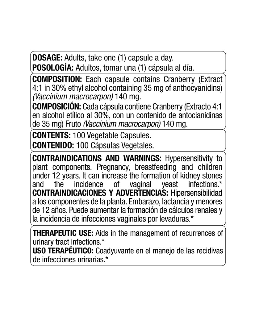 Cranberry Medical Green 100 caps