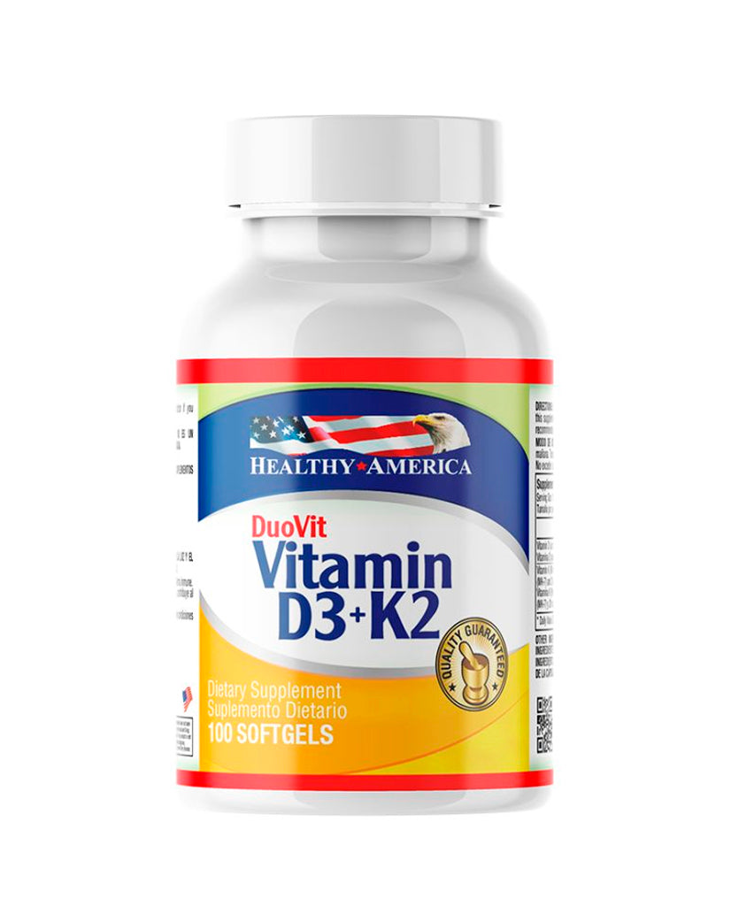Cápsulas de vitamina D3 y K2 para absorción de calcio