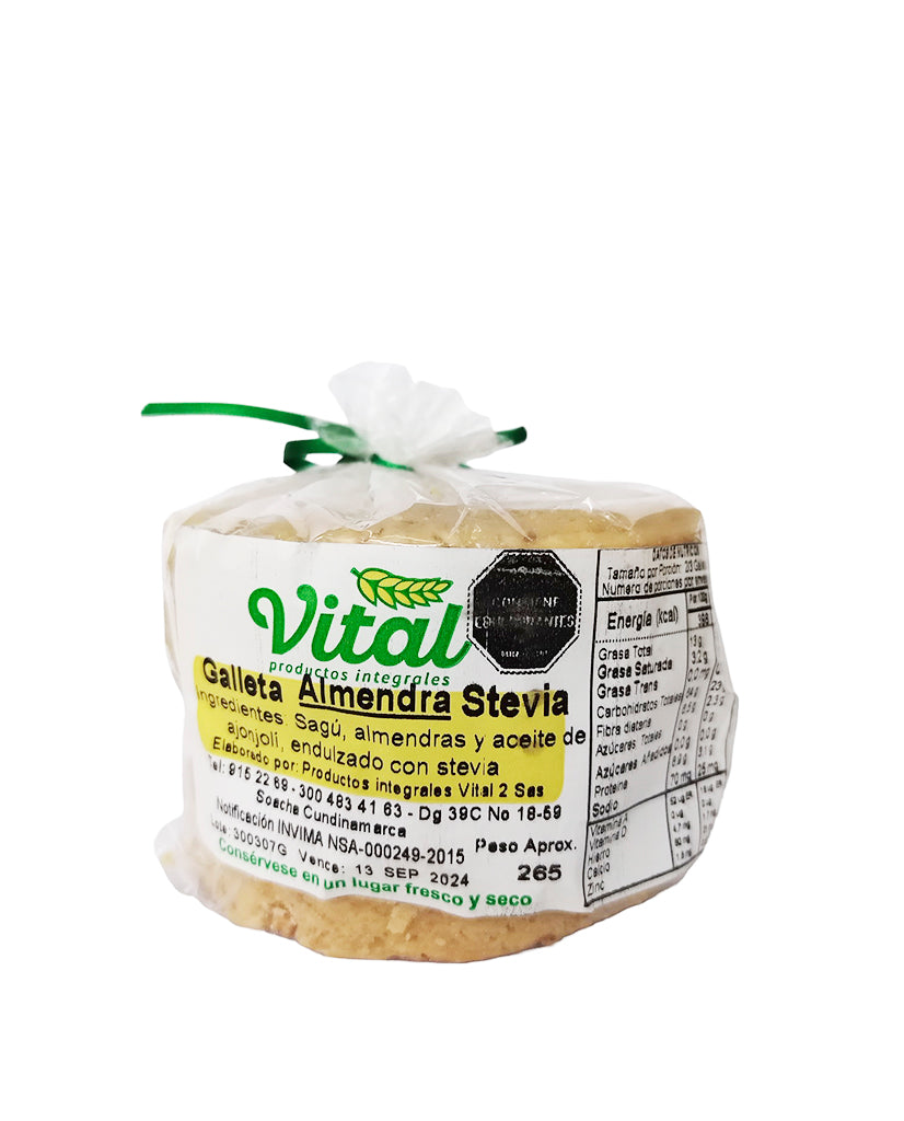 Galleta almendras estevia Vital 5 unds 220 gr