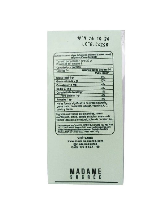 Galletas canela Madame sucree 5 unds