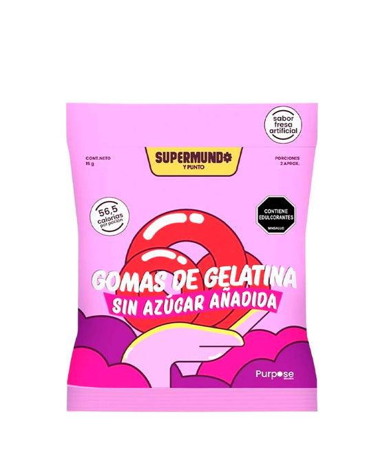 Gomitas de gelatina de fresa Supermundo 30 gr