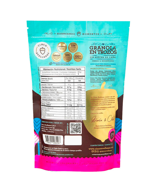 Granola cero azucar habas y marañones Cinco avellanas 280 gr