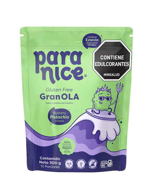 Empaque de granola Buttery Pistachio Cookie de Paranice.