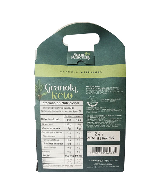 Granola keto Sana alacena 300 gr