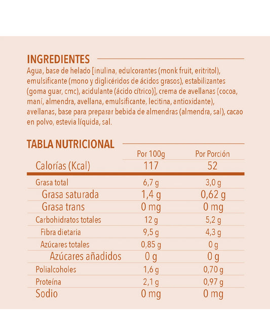 Helado de chocolate con avellanas "Olu" 45 gr