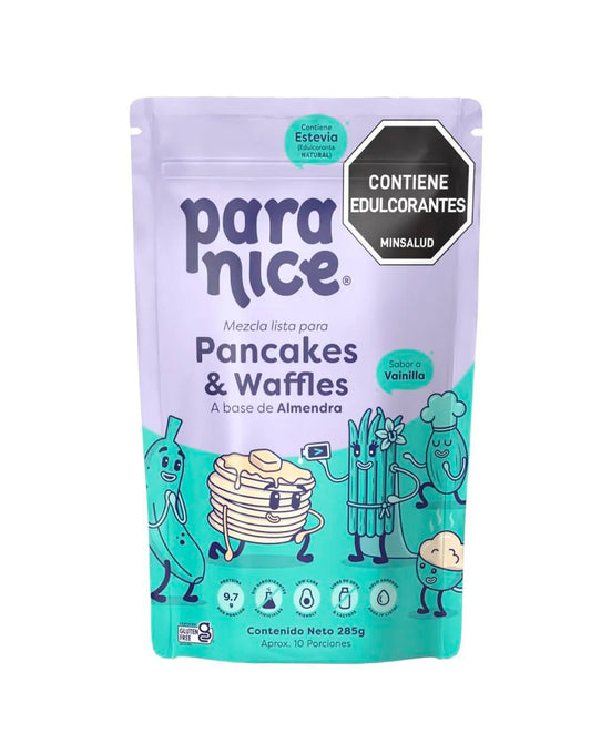Mezcla para pancakes Paranice sabor vainilla y almendra en polvo.