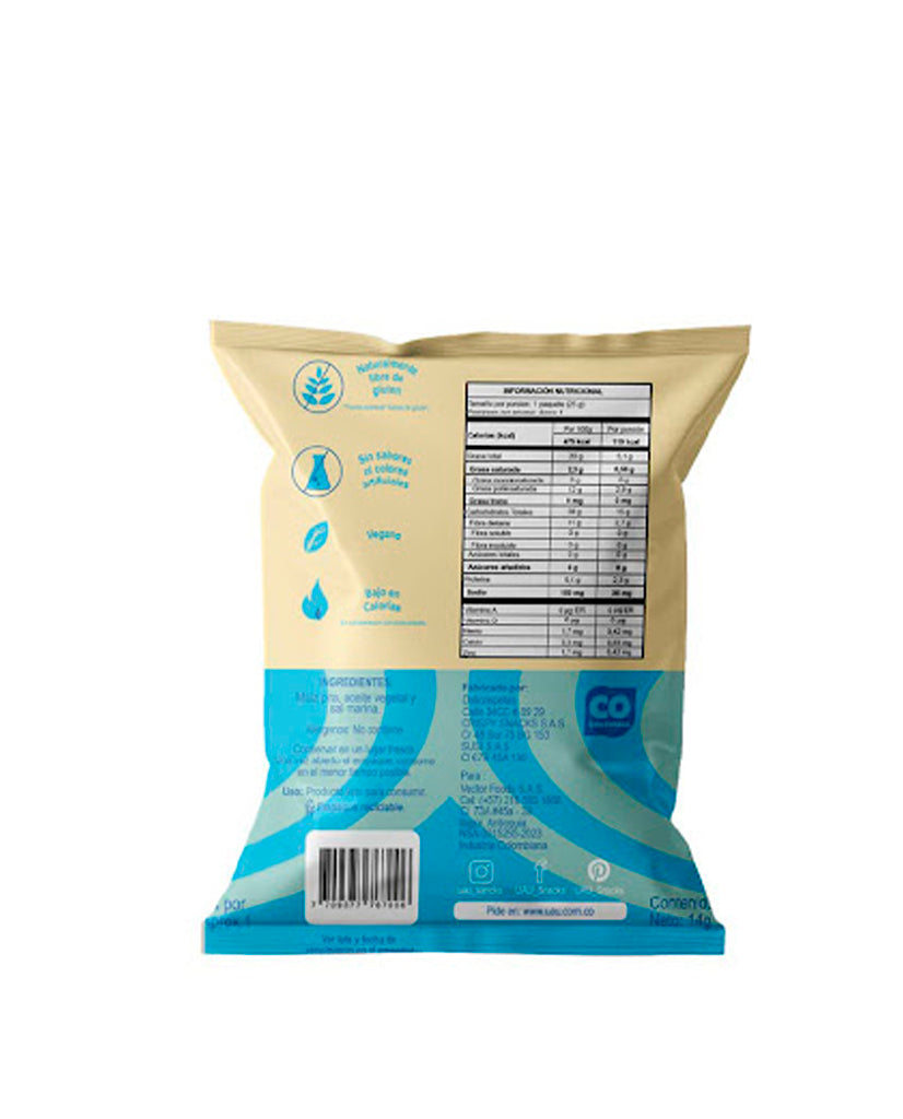 Palomitas de maiz sal marina "Uau snacks" 14 gr