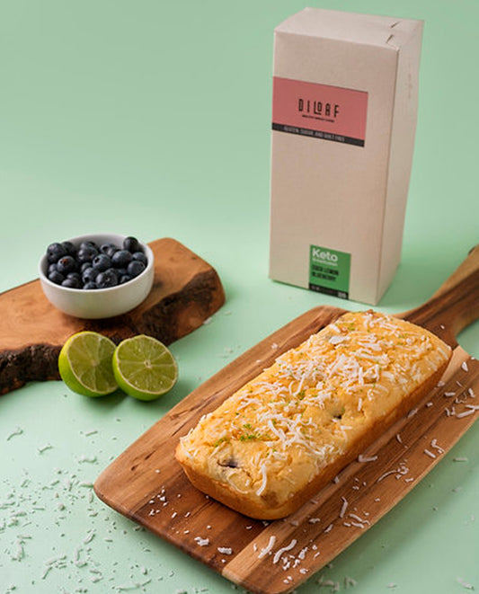 Pan keto coco lemon blueberry Diloaf 320 gr Sin gluten
