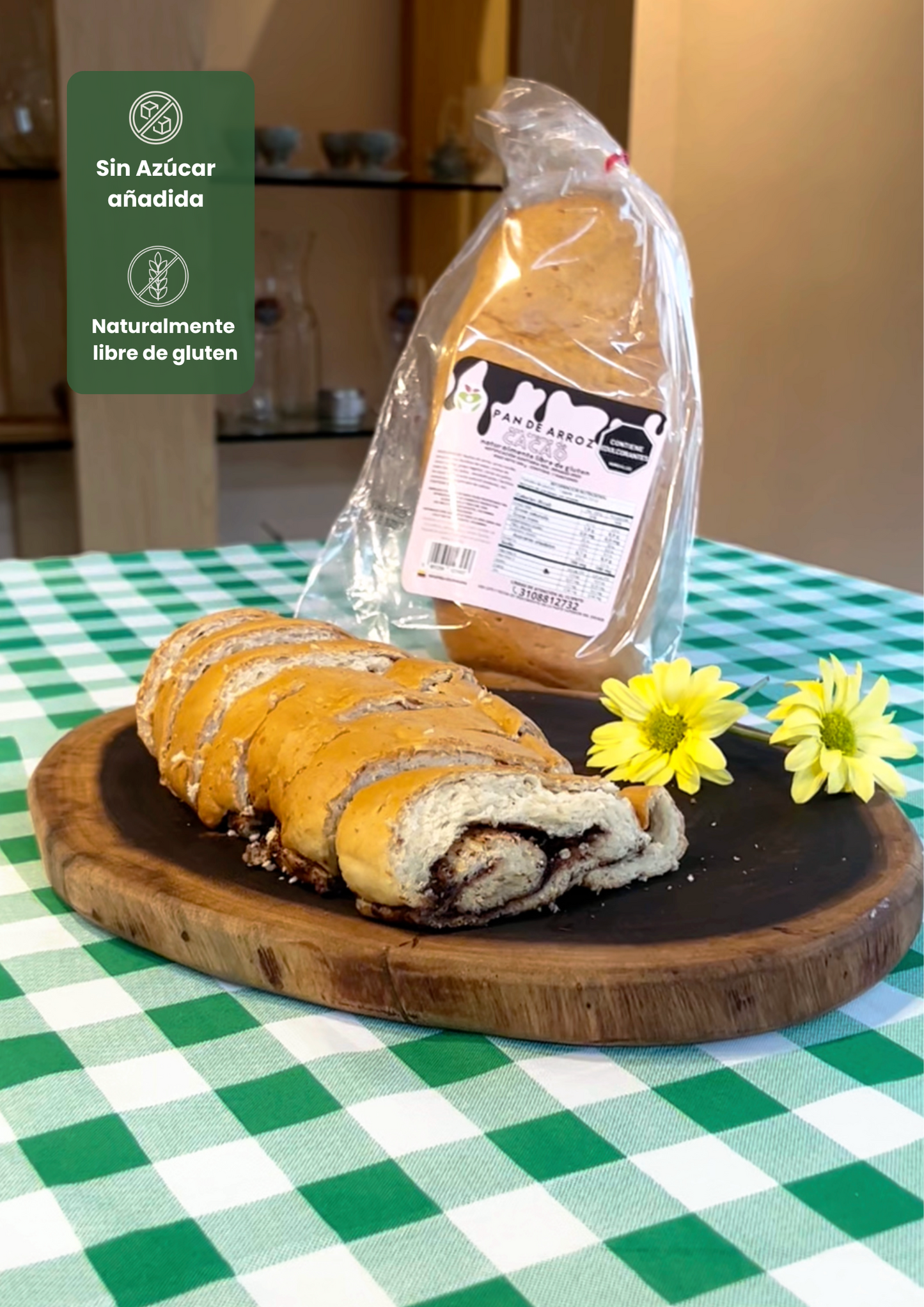 Pan de arroz con crema de cacao "De alimentos para la vida" 350 gr Sin Gluten