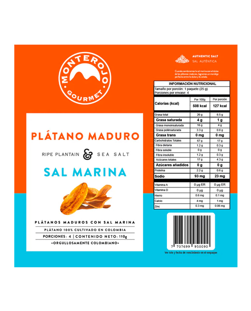 Plátano maduro sal marina "Monterojo"