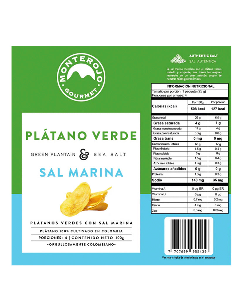 Plátano verde sal marina "Monterojo"