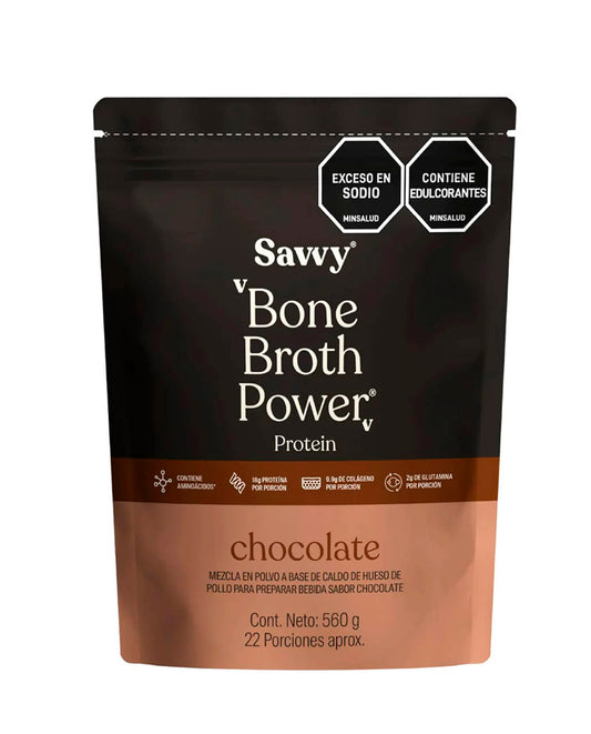 Proteina bone broth power chocolate Savvy 560 gr