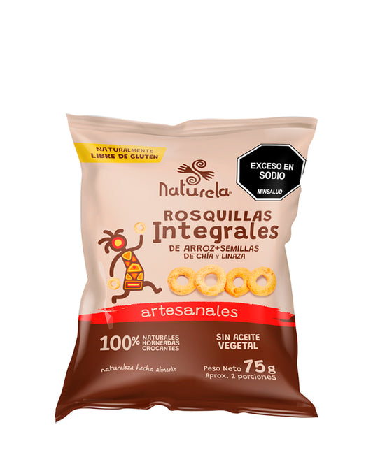 Rosquillas integrales de arroz+semillas de chia y linaza Naturela 75 gr