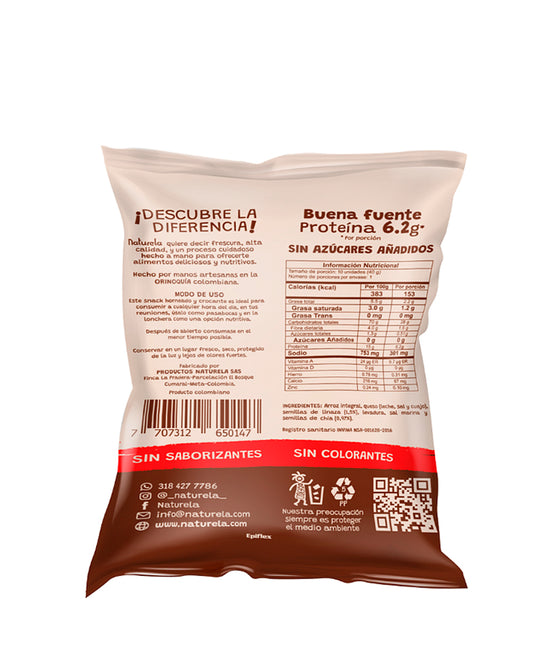 Rosquillas integrales de arroz+semillas de chia y linaza Naturela 75 gr