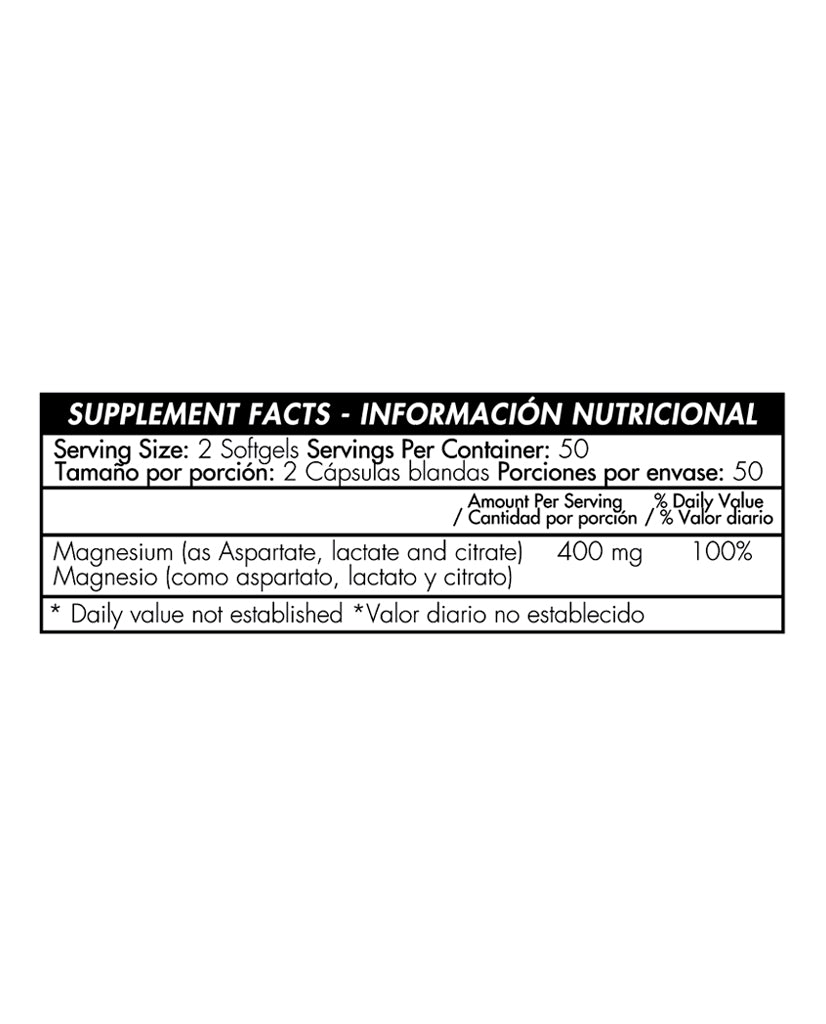 información nutricional super magnesio en capsulas