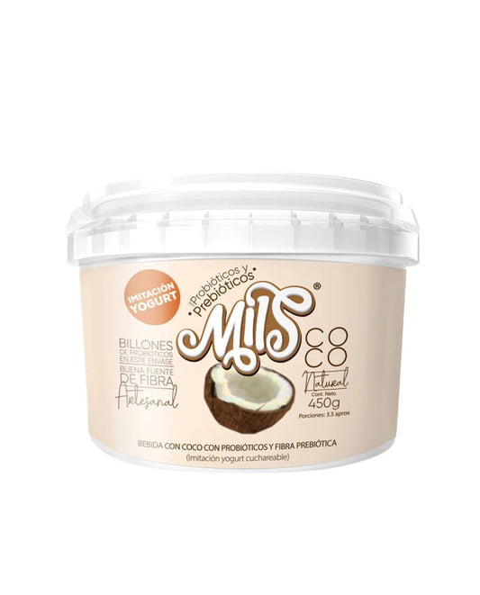 Yogur bebible cuchareable de coco con probioticos Mils 450 ml