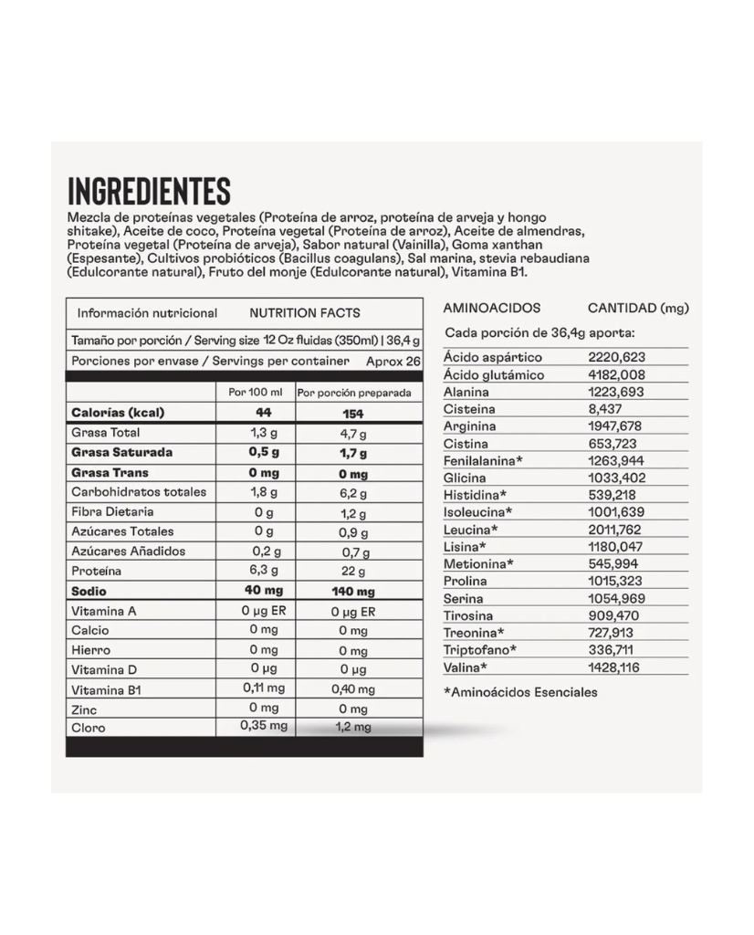 Proteina vegana vainilla natural "Effekt"