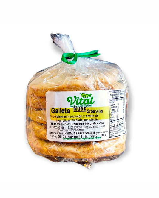 Galleta nuez estevia "Vital" 5 unds Sin Gluten