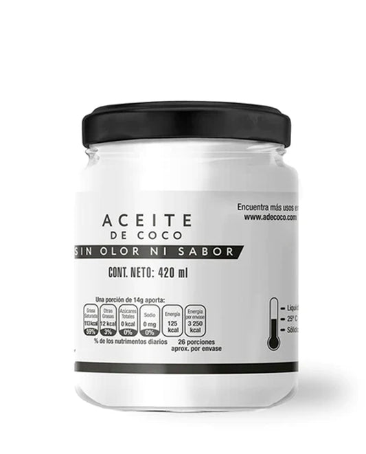 Aceite de coco sin sabor A de coco 420 gr