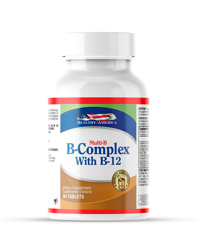Complejo B con vitamina B12 Healthy America para energía diaria