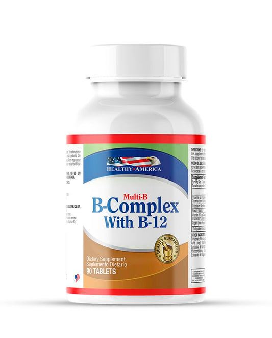 Complejo B con vitamina B12 Healthy America para energía diaria