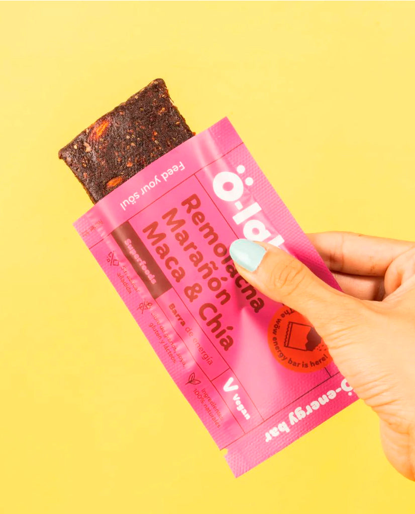 Barra de proteína remolacha, marañon, maca & chía O-lab 50 gr