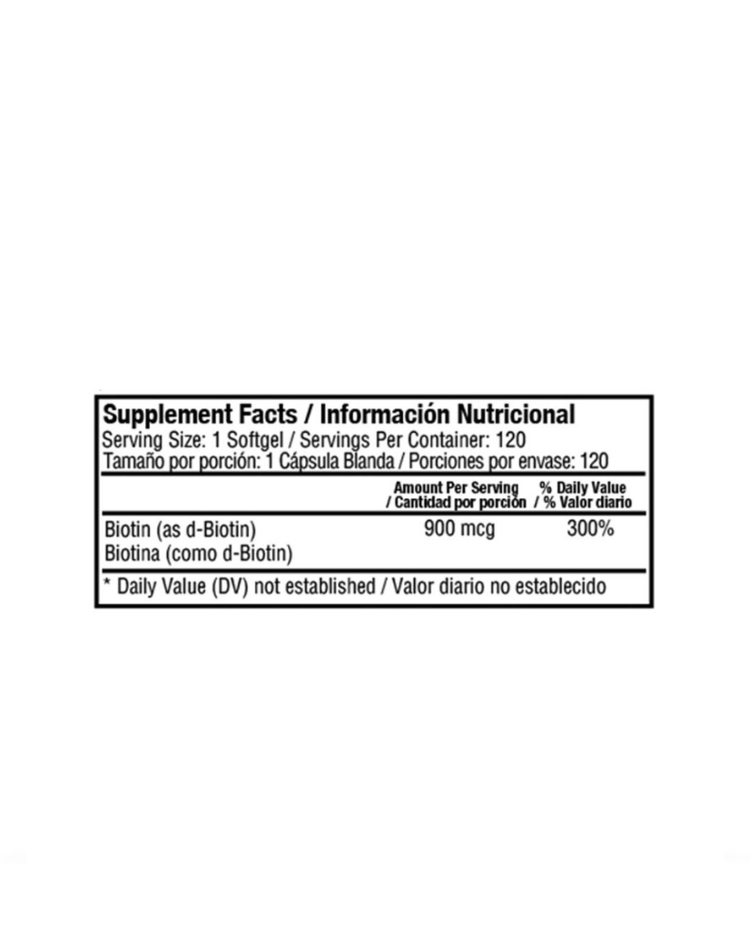 Biotin 900mg "Healthy america" 120 caps