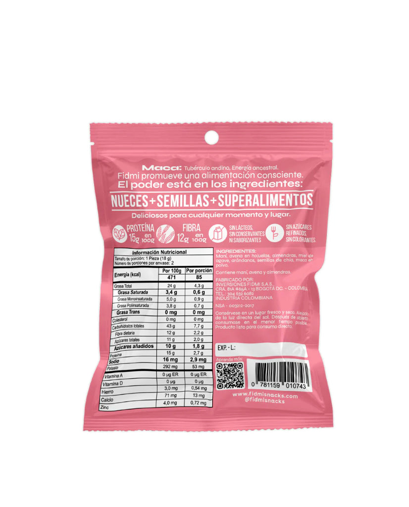 Bola maca y arándano Fidme 36 gr