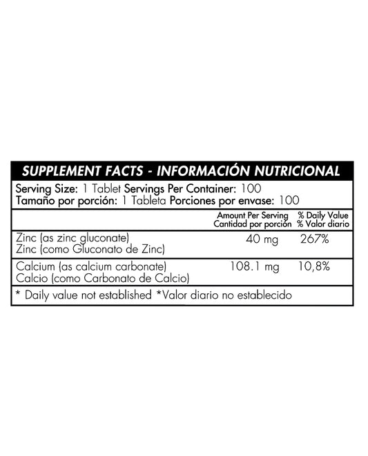 Chelated Zinc 40 mg Healthy america 100 tabletas