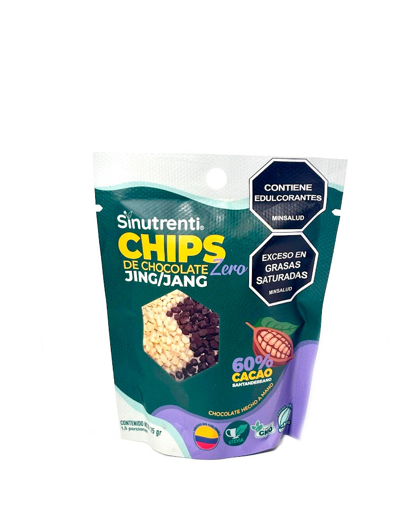 Mezcla de chips de chocolate blanco y negro Jing Jang Sinutrenti.
