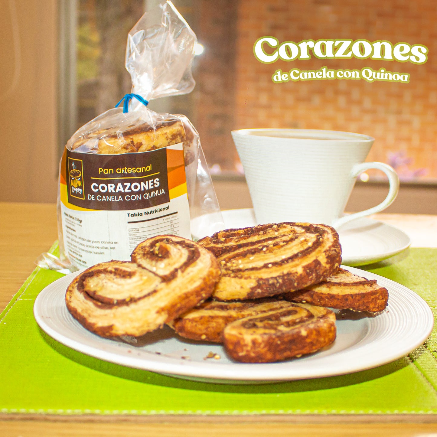 Corazones de canela con quinoa artesanal Mildan 130 gr Sin Gluten