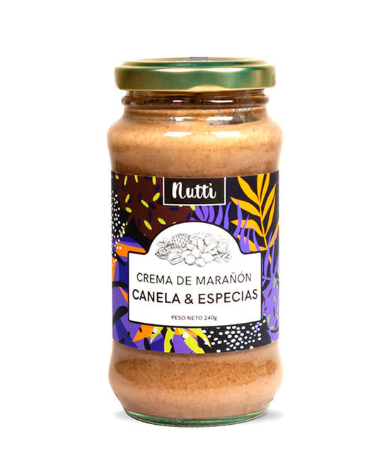 Crema de marañon canela y especias Nutti 240 gr