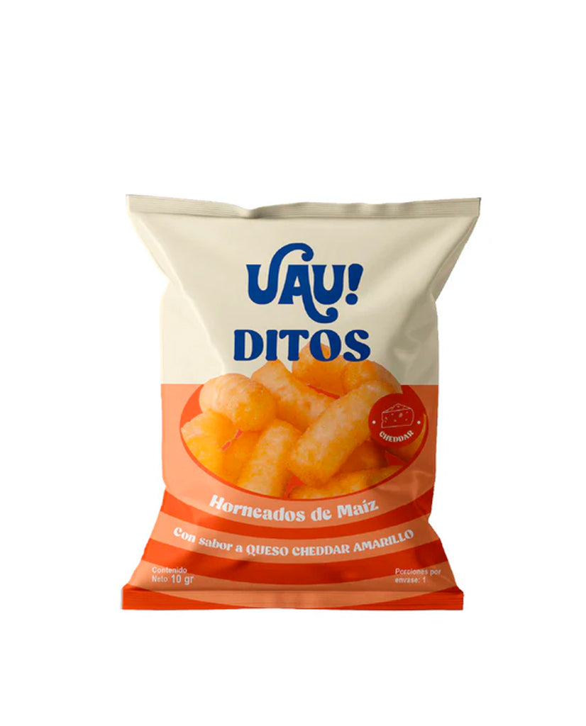 Ditos queso cheddar amarillo "Uau ditos" 10 gr