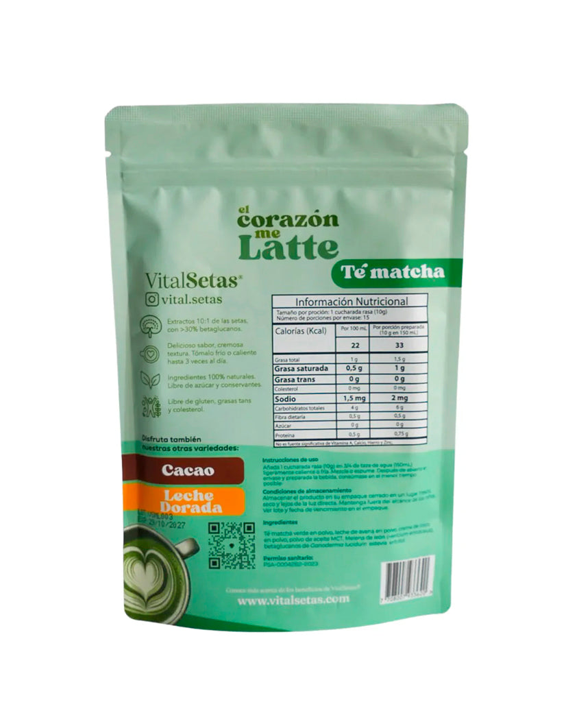 Datos del té matcha funcional vital setas