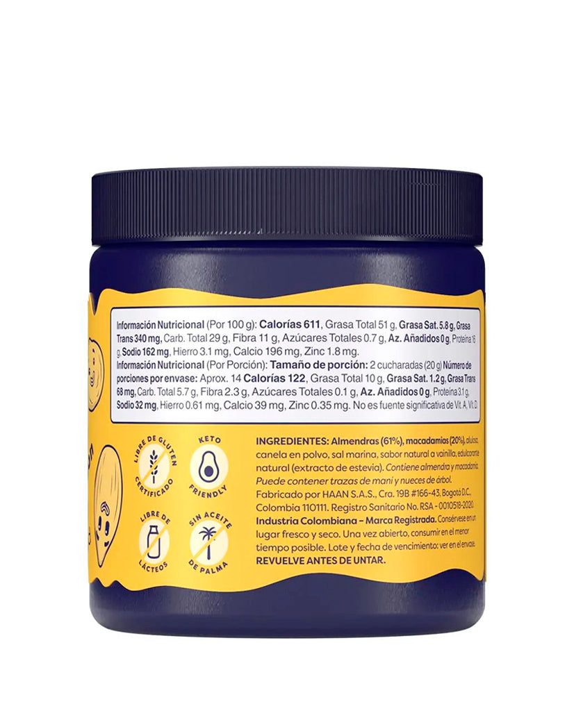 Crema especiada Paranice sabor canela dorada sin azúcar.