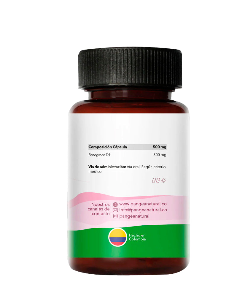 Suplemento de Fenogreco en cápsulas Pangea, extracto natural para el apoyo metabólico y digestivo.