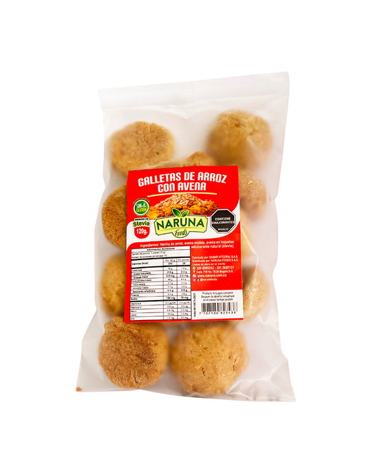 Galletas de arroz con avena Naruna 12 unds Sin Gluten