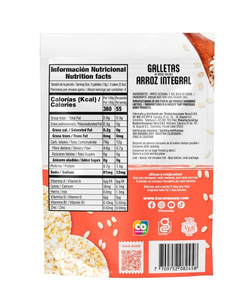 Galletas de arroz integral inflado "Karavansay"