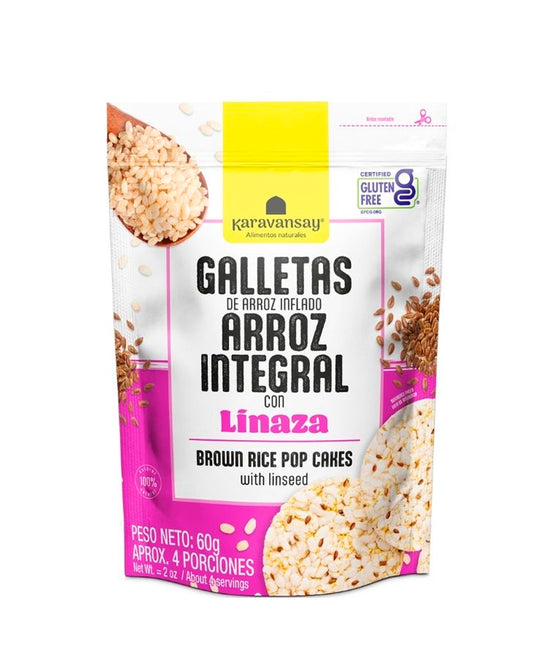 Galletas de arroz inflado integral con linaza "Karavansay"