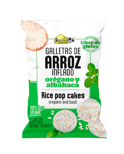 Galletas de arroz inflado con orégano y albahaca "Karavansay"